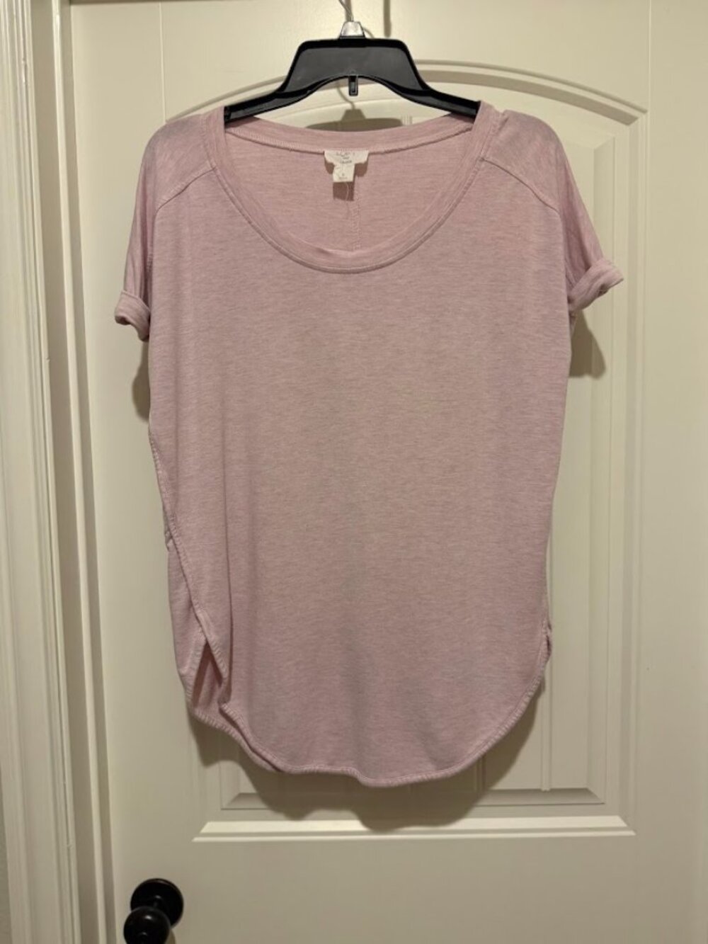 LOFT Pink Cuffed Short Sleeve Top